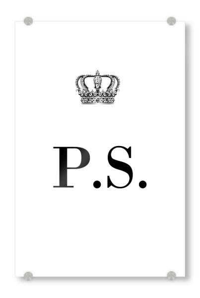 Acrylglasbild "King PS" artboxONE - Schwarzweiß,Buchstaben