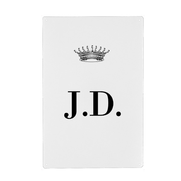 Metall Poster "Queen JD" artboxONE - Schwarzweiß,Buchstaben