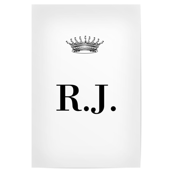 Poster "Queen RJ" artboxONE - Schwarzweiß,Buchstaben