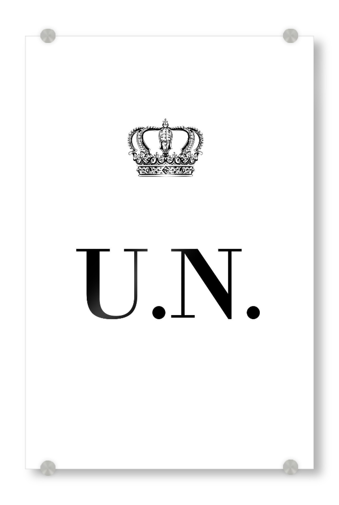 Acrylglasbild "King UN" artboxONE - Schwarzweiß,Buchstaben