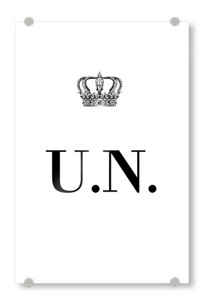 Acrylglasbild "King UN" artboxONE - Schwarzweiß,Buchstaben