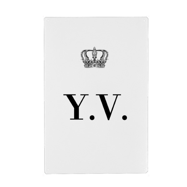 Metall Poster "King YV" artboxONE - Schwarzweiß,Buchstaben