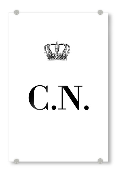 Acrylglasbild "King CN" artboxONE - Schwarzweiß,Buchstaben