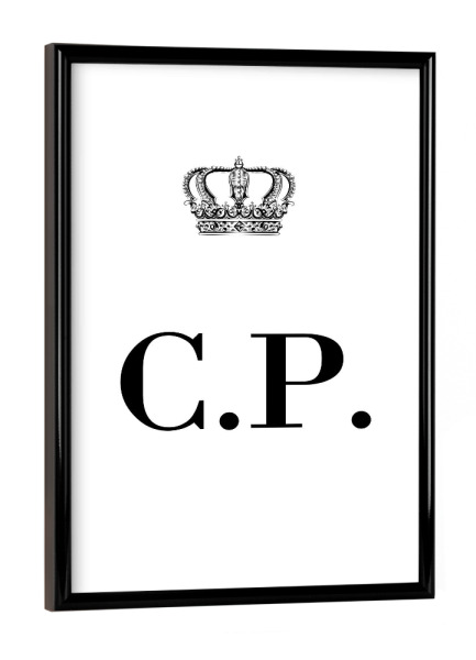 Poster mit schwarzem Rahmen "King CP" artboxONE - Schwarzweiß,Buchstaben