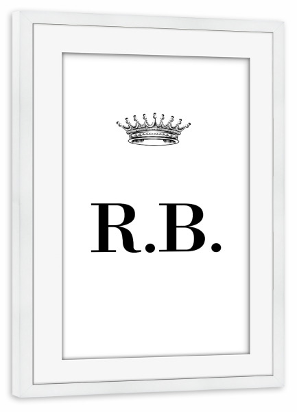 Poster mit Rahmen weiß "Queen RB" artboxONE - Schwarzweiß,Buchstaben