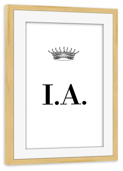 Poster mit Rahmen kiefer "Queen IA" artboxONE - Schwarzweiß,Buchstaben