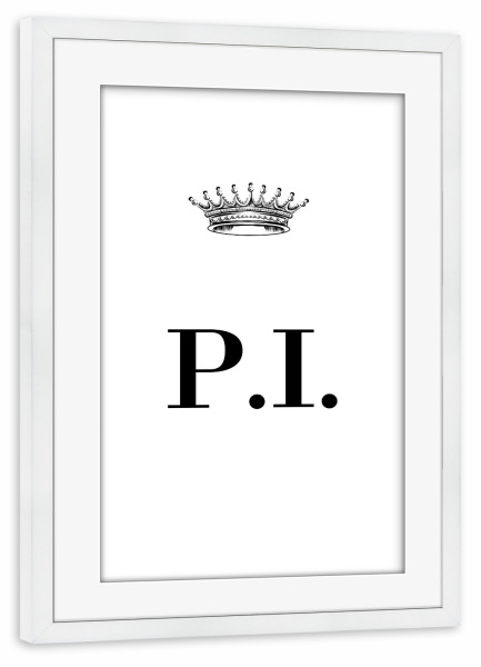 Poster mit Rahmen weiß "Queen PI" artboxONE - Schwarzweiß,Buchstaben