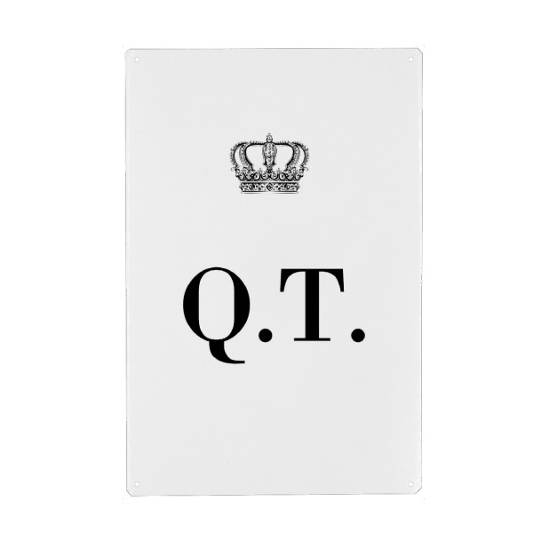 Metall Poster "King QT" artboxONE - Schwarzweiß,Buchstaben