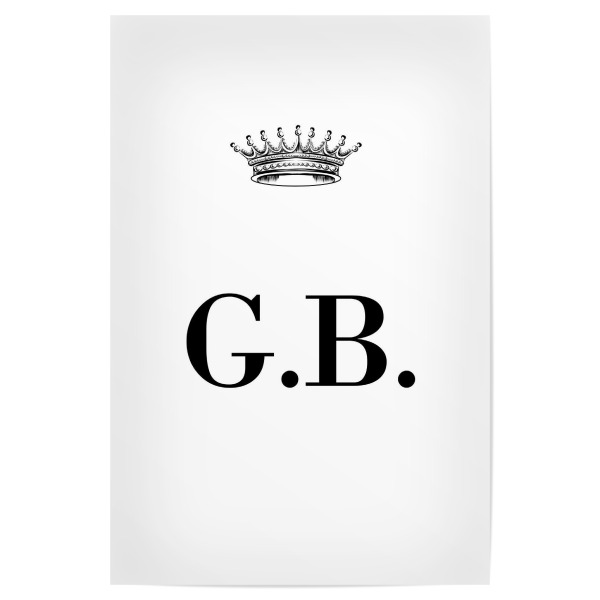 Poster "Queen GB" artboxONE - Schwarzweiß,Buchstaben