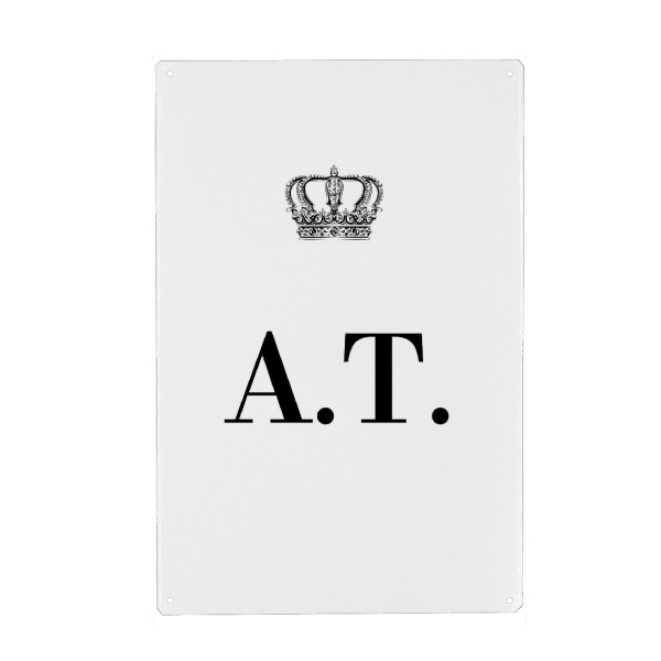 Metall Poster "King AT" artboxONE - Schwarzweiß,Buchstaben