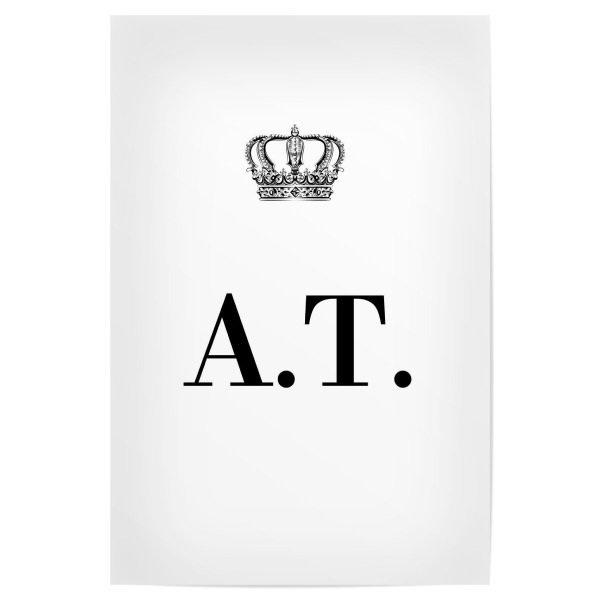 Poster "King AT" artboxONE - Schwarzweiß,Buchstaben