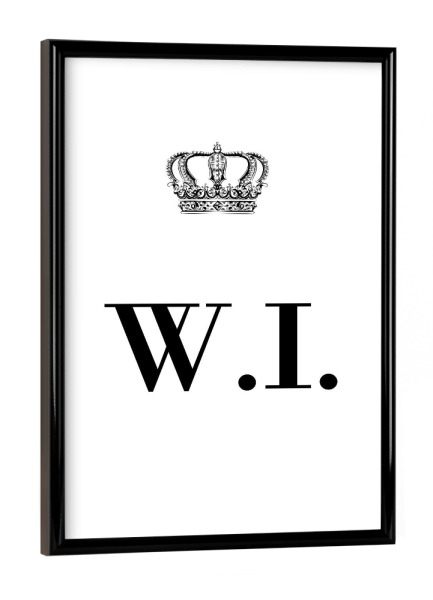 Poster mit schwarzem Rahmen "King WI" artboxONE - Schwarzweiß,Buchstaben
