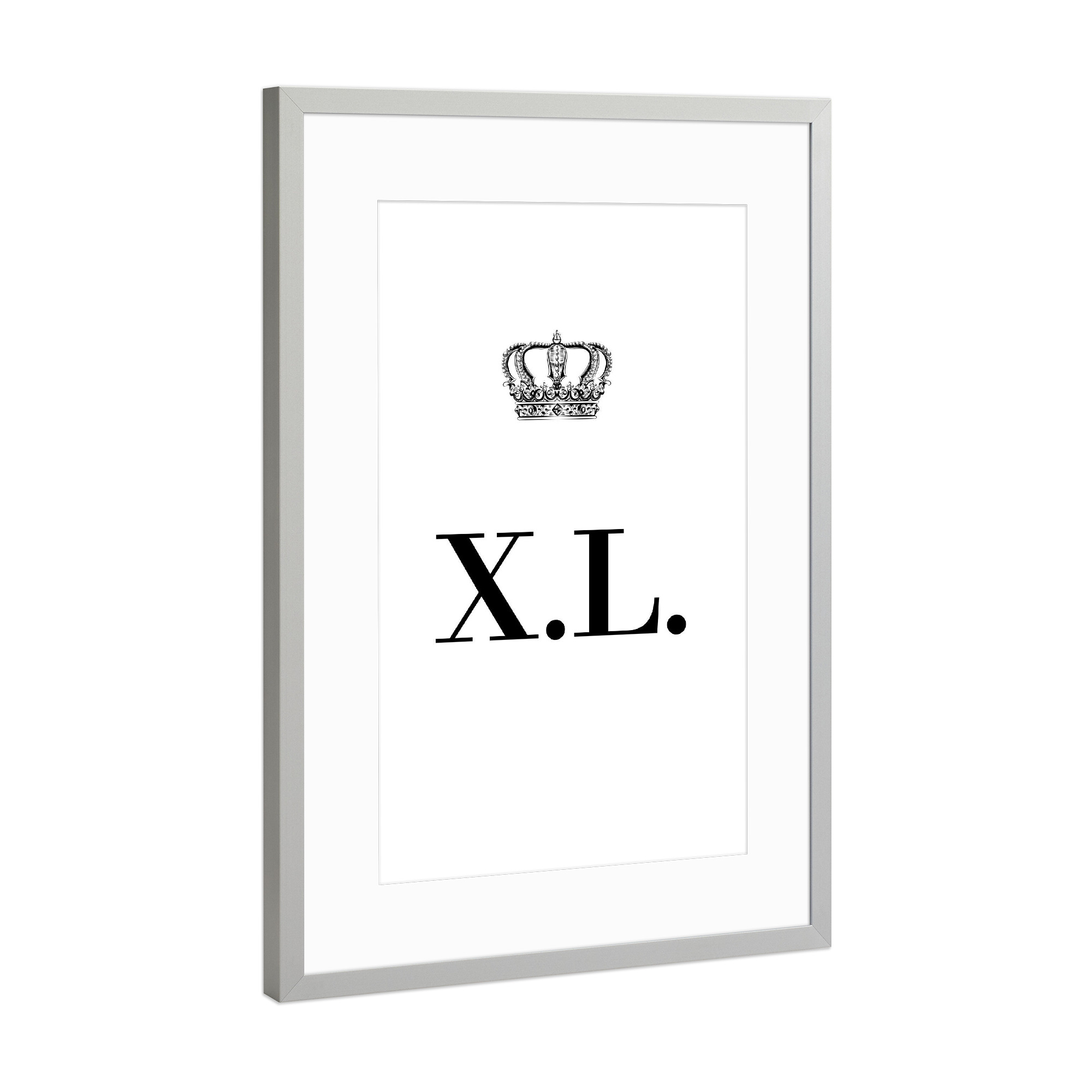 Poster mit Rahmen Silber "King XL" artboxONE - Schwarzweiß,Buchstaben