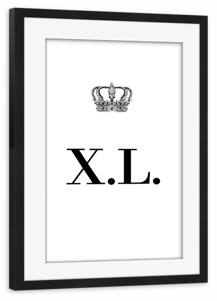 Poster mit Rahmen schwarz "King XL" artboxONE - Schwarzweiß,Buchstaben