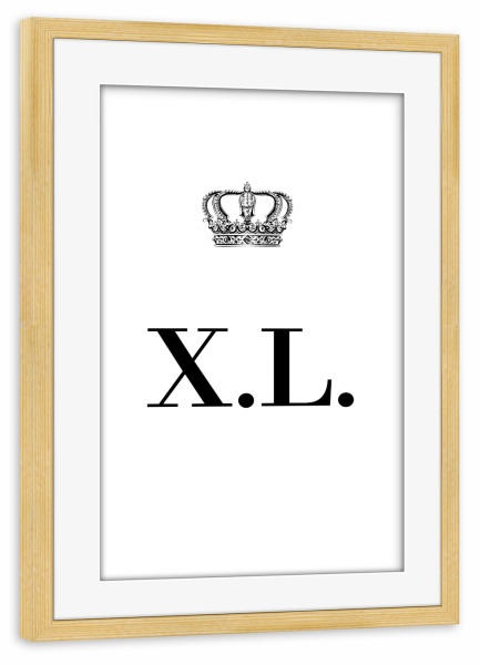 Poster mit Rahmen kiefer "King XL" artboxONE - Schwarzweiß,Buchstaben