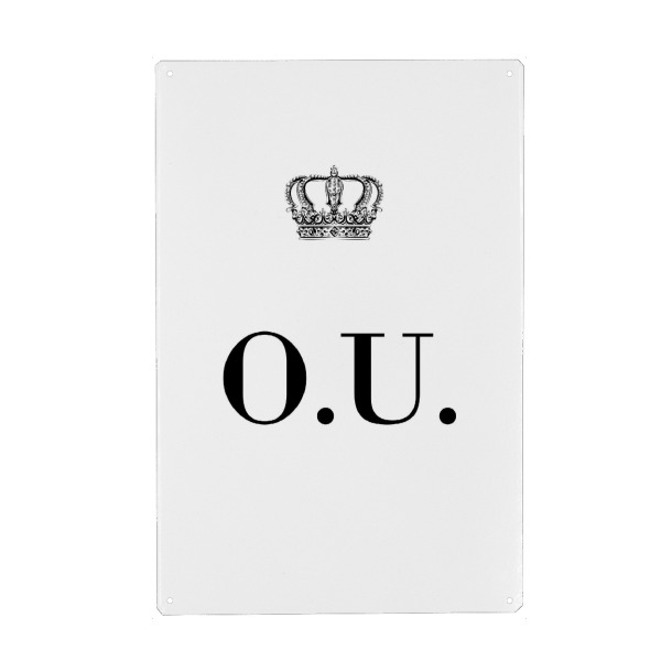 Holzbild "King OU" artboxONE - Schwarzweiß,Buchstaben