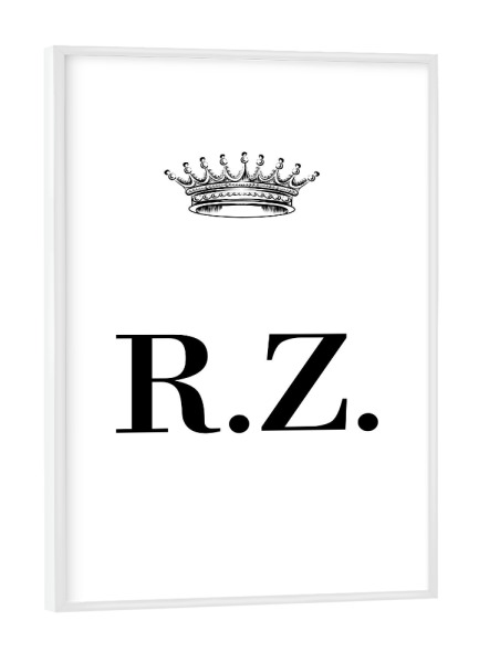 Poster mit weißem Rahmen "Queen RZ" artboxONE - Schwarzweiß,Buchstaben