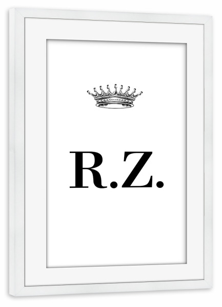Poster mit Rahmen weiß "Queen RZ" artboxONE - Schwarzweiß,Buchstaben