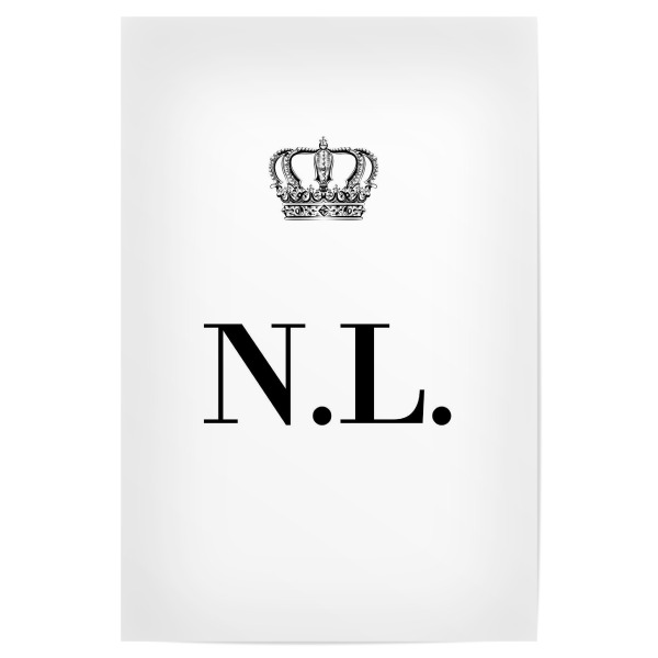 Poster "King NL" artboxONE - Schwarzweiß,Buchstaben