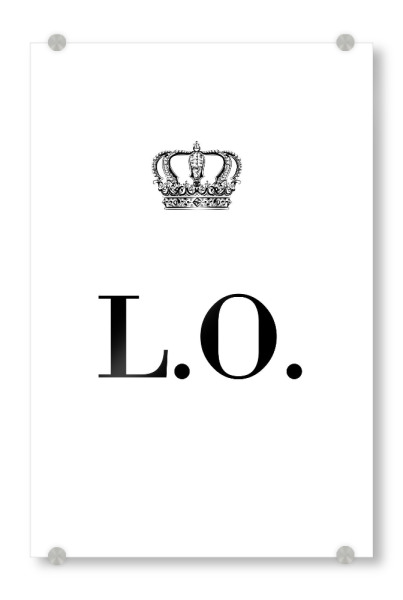 Acrylglasbild "King LO" artboxONE - Schwarzweiß,Buchstaben