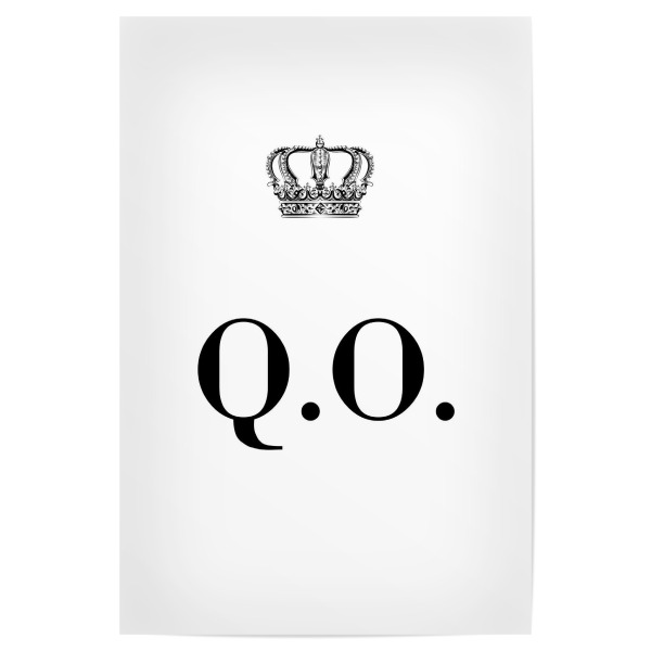 Poster 30x20 cm "King QO" artboxONE - Schwarzweiß,Buchstaben