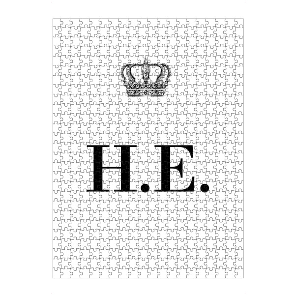artboxONE Puzzle "King HE" artboxONE - Schwarzweiß,Buchstaben