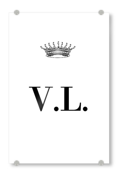 Acrylglasbild "Queen VL" artboxONE - Schwarzweiß,Buchstaben