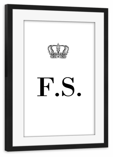 Poster mit Rahmen schwarz "King FS" artboxONE - Schwarzweiß,Buchstaben