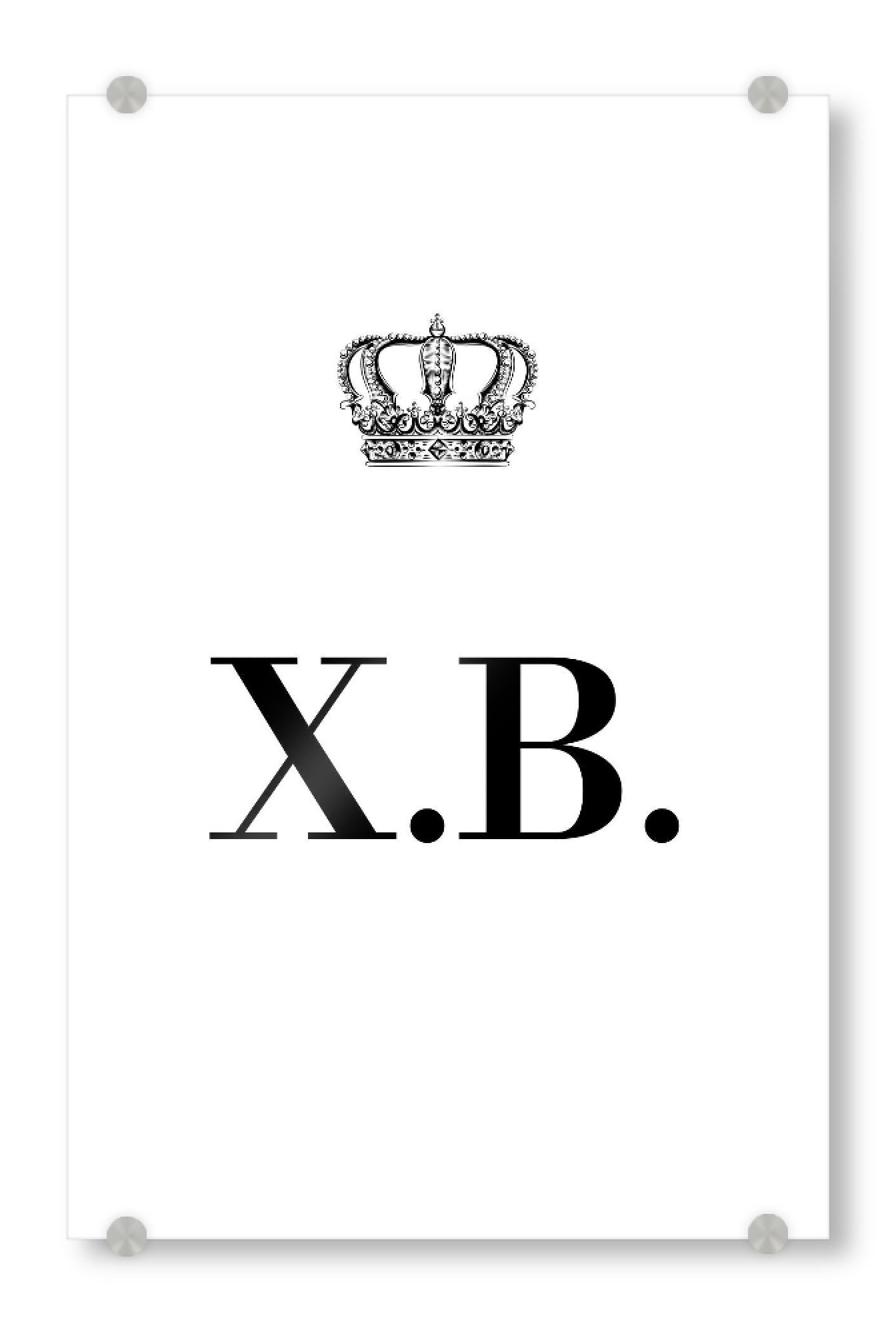 Acrylglasbild "King XB" artboxONE - Schwarzweiß,Buchstaben