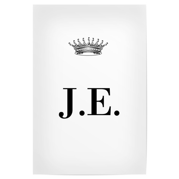 Poster 30x20 cm "Queen JE" artboxONE - Schwarzweiß,Buchstaben