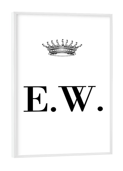 Poster mit weißem Rahmen "Queen EW" artboxONE - Schwarzweiß,Buchstaben