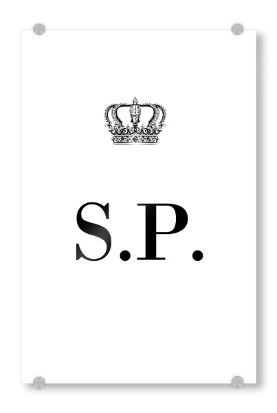 Acrylglasbild "King SP" artboxONE - Schwarzweiß,Buchstaben