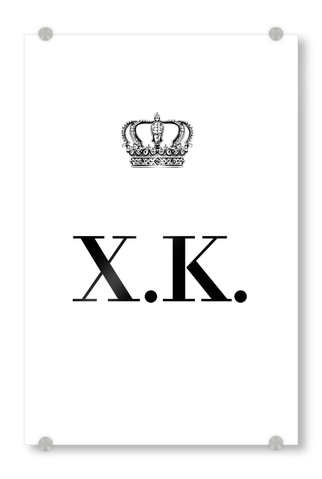 Acrylglasbild "King XK" artboxONE - Schwarzweiß,Buchstaben