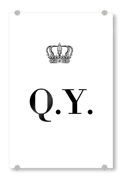 Acrylglasbild "King QY" artboxONE - Schwarzweiß,Buchstaben
