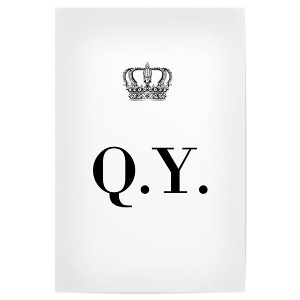 Poster 30x20 cm "King QY" artboxONE - Schwarzweiß,Buchstaben