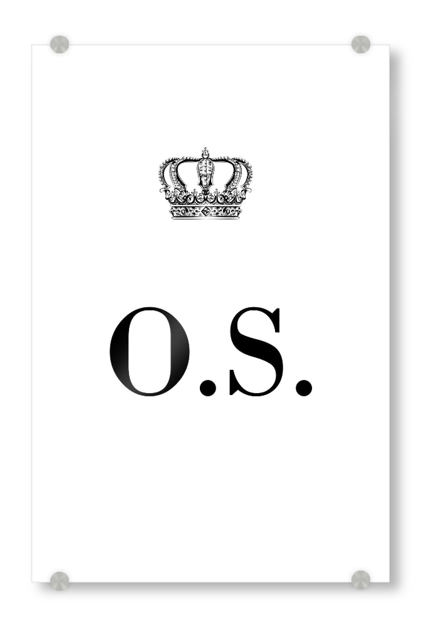 Acrylglasbild "King OS" artboxONE - Schwarzweiß,Buchstaben
