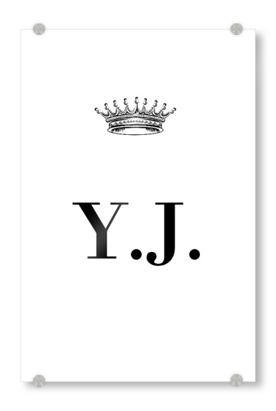 Acrylglasbild "Queen YJ" artboxONE - Schwarzweiß,Buchstaben