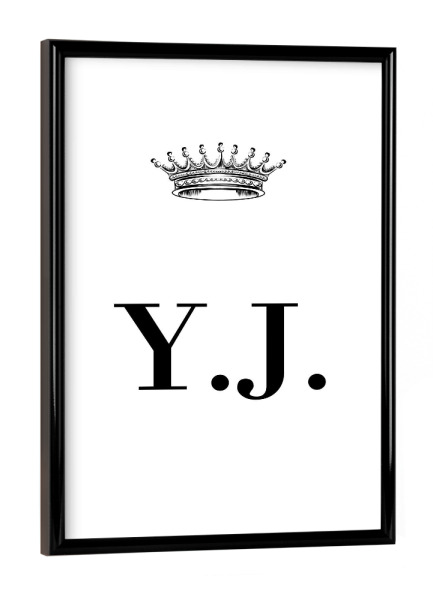 Poster mit schwarzem Rahmen "Queen YJ" artboxONE - Schwarzweiß,Buchstaben