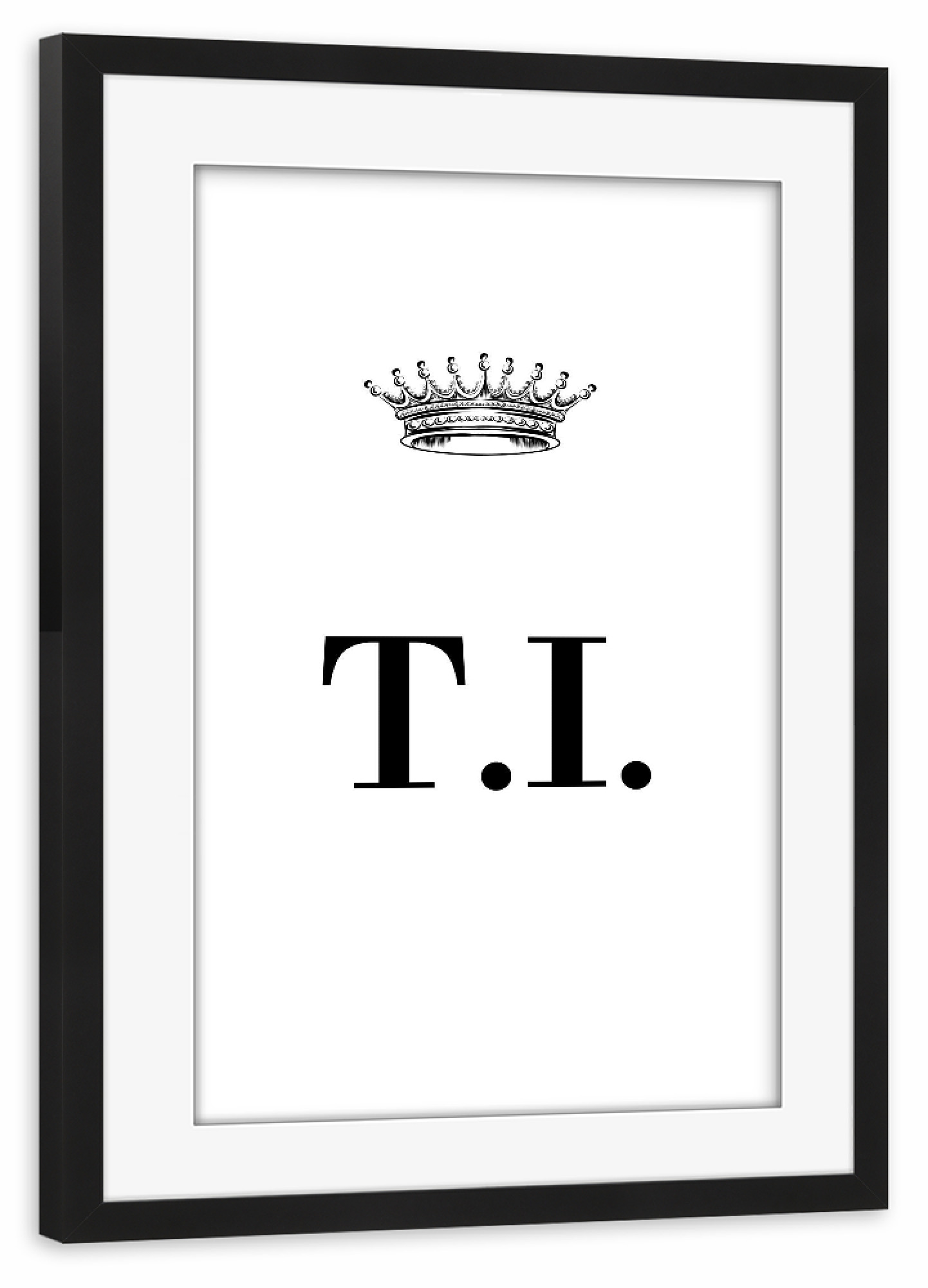 Poster mit Rahmen schwarz "Queen TI" artboxONE - Schwarzweiß,Buchstaben