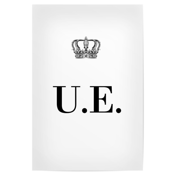 Poster 30x20 cm "King UE" artboxONE - Schwarzweiß,Buchstaben