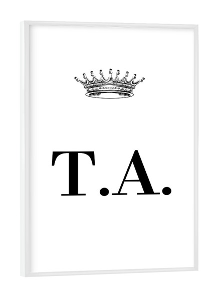 Poster mit weißem Rahmen "Queen TA" artboxONE - Schwarzweiß,Buchstaben