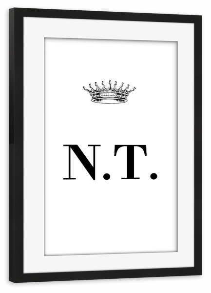 Poster mit Rahmen schwarz "Queen NT" artboxONE - Schwarzweiß,Buchstaben