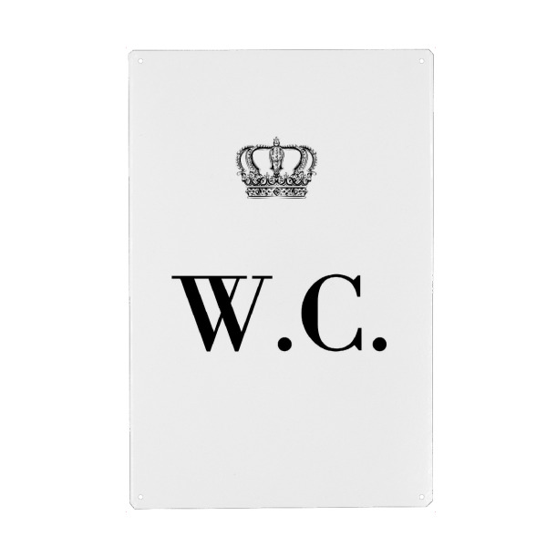 Metall Poster "King WC" artboxONE - Schwarzweiß,Buchstaben