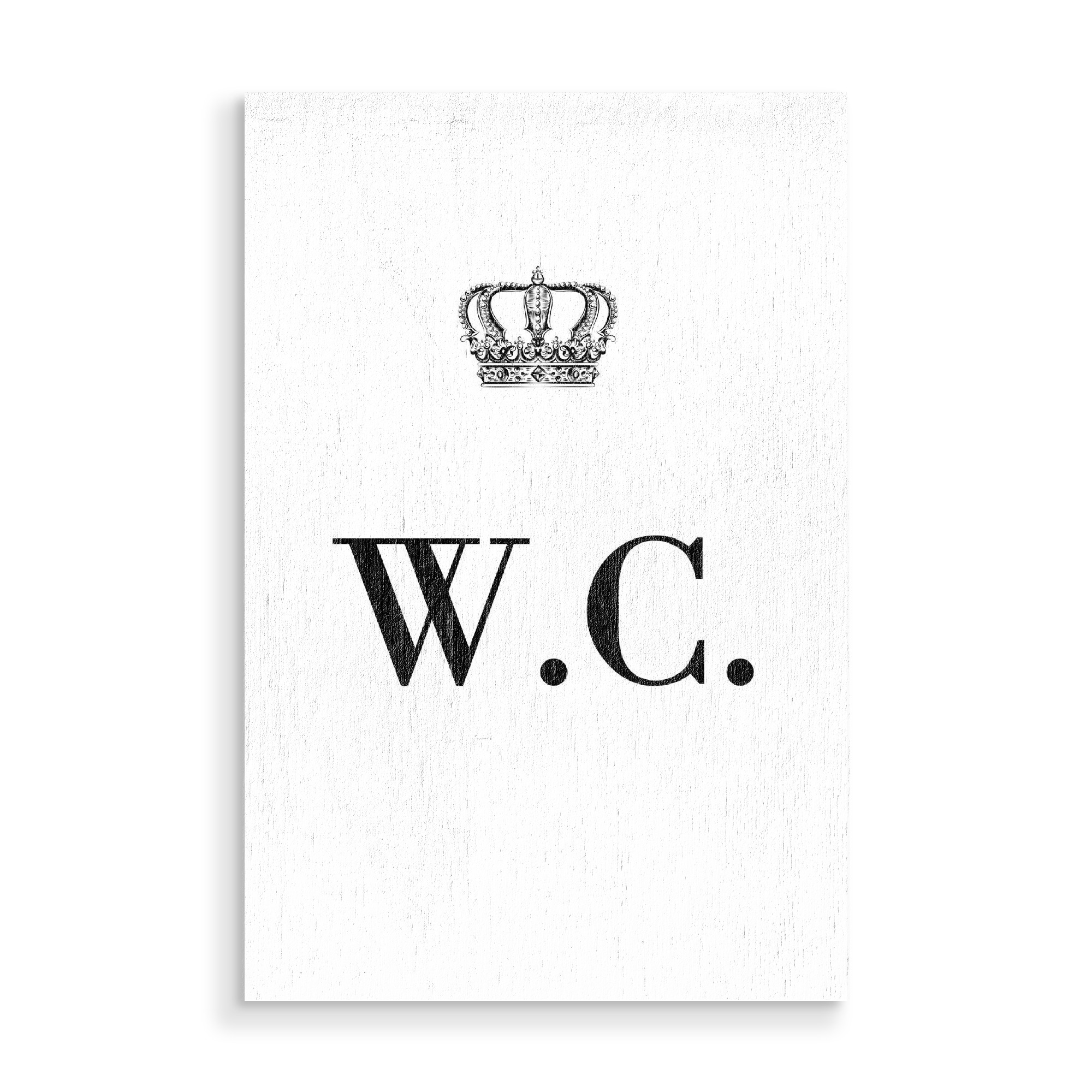 Holzbild "King WC" artboxONE - Schwarzweiß,Buchstaben