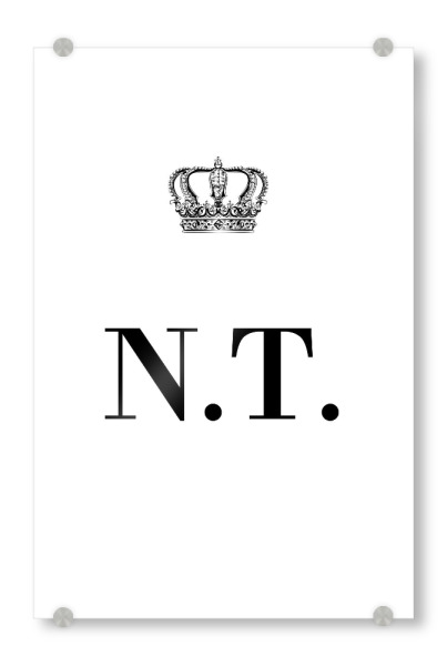 Acrylglasbild "King NT" artboxONE - Schwarzweiß,Buchstaben