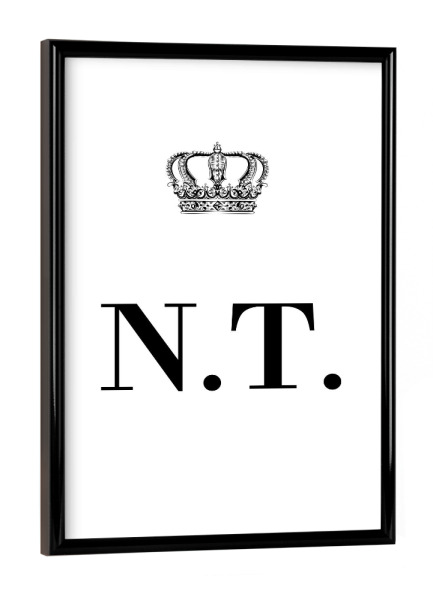 Poster mit schwarzem Rahmen "King NT" artboxONE - Schwarzweiß,Buchstaben