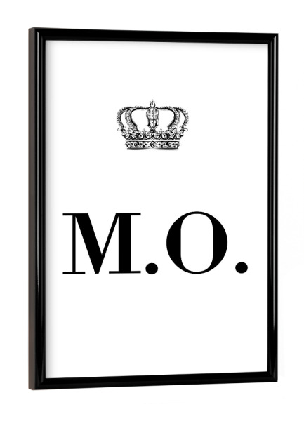 Poster mit schwarzem Rahmen "King MO" artboxONE - Schwarzweiß,Buchstaben
