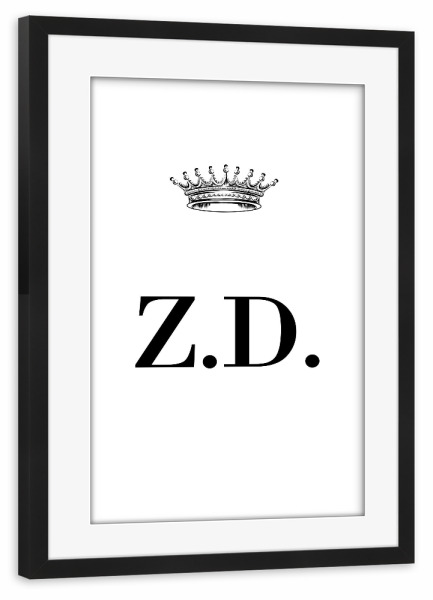 Poster mit Rahmen schwarz "Queen ZD" artboxONE - Schwarzweiß,Buchstaben