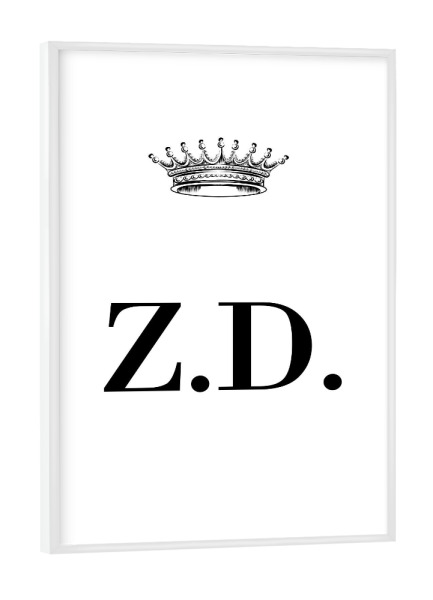 Poster mit weißem Rahmen "Queen ZD" artboxONE - Schwarzweiß,Buchstaben