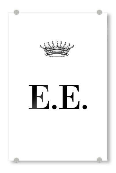 Acrylglasbild "Queen EE" artboxONE - Schwarzweiß,Buchstaben